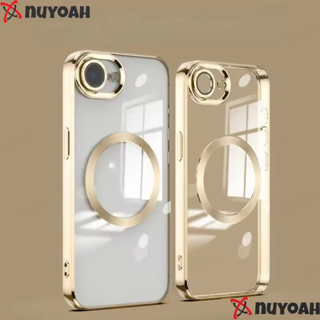 NUYOAH iPhone 17e / 16e / 15 / 14 / 13 / 12 / 11 Pro Max 高透亮面電鍍防摔手機殼 附鏡頭保護圈
