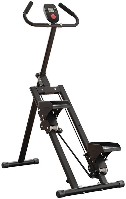 多功能爬樓機 有氧健身器材 家用健身 護膝 防滑踏板, 黑色, 單扶手款