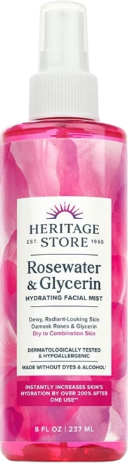 헤리티지 스토어 로즈워터 앤 글리세린 하이드레이팅 페이셜 미스트, 1개, 237ml - 쿠팡