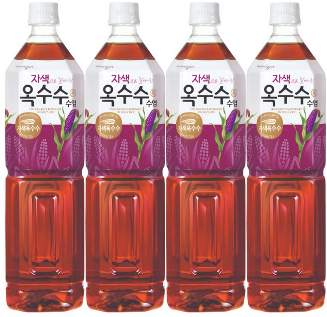 웅진 자색으로 잘빠진 옥수수수염차, 1.5L, 4개