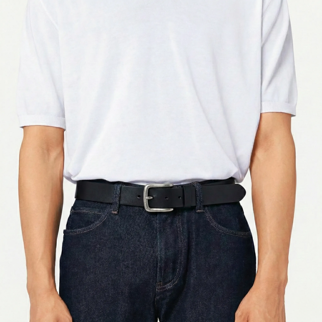 데이버스 2겹 천연 소가죽 데일리 남성 벨트