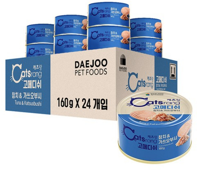 고양이캔 고메디쉬 참치&가쓰오부시 160g 24캔, 없음