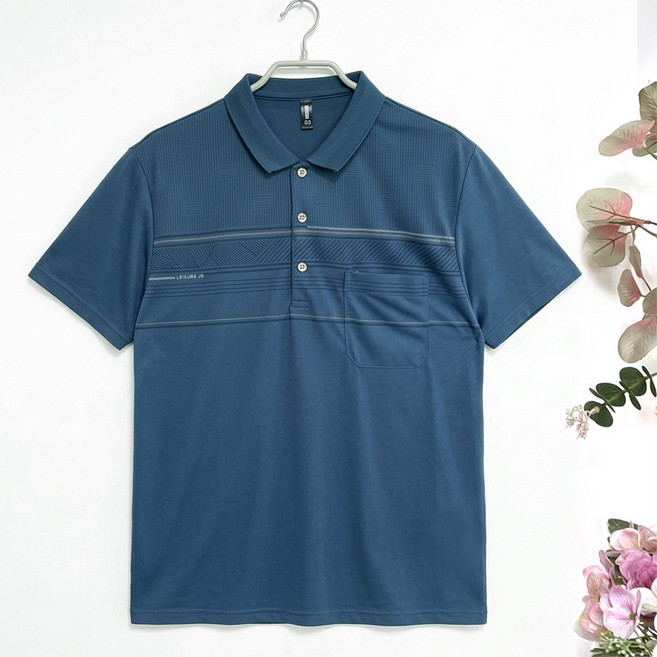 국민할배 할아버지옷 여름 레디 영문 포켓 카라 반팔 티셔츠[[SHM-1002] 아빠옷 요양원옷