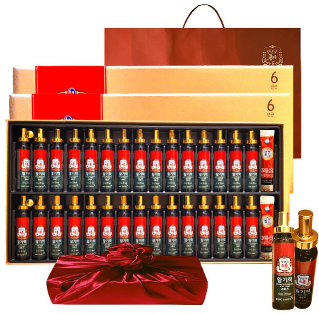 정관장 6년근 홍삼정 활기력 60세트(홍삼농축액 비타민함량) 1200ml+쇼핑백 골프 여행 추석 설 명절 선물세트(보자기포함)1개, 1.2L, 1개