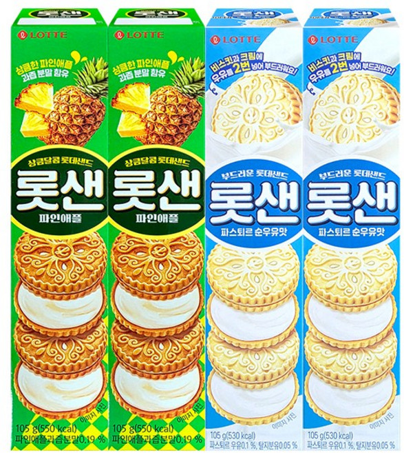 롯데 롯데샌드 105g (파인애플+파스퇴르순우유맛), 2세트, 210g