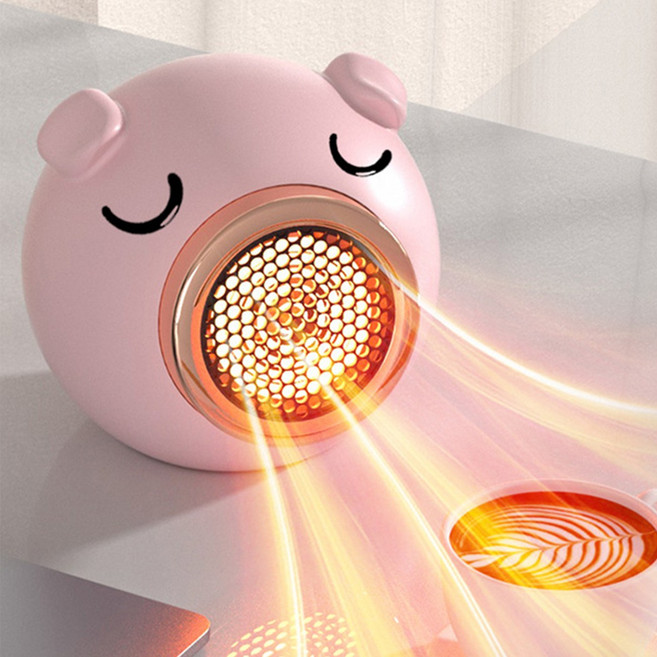 가정용 미니탁상용 온풍기 저소음 캠핑용 사무실용 3s급속난방 전기 히터, pink