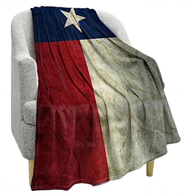 텍사스 국기 빈티지 프린트 플란넬 담요 올 시즌 적용, 1. 75x100cm, 1개 - 쿠팡