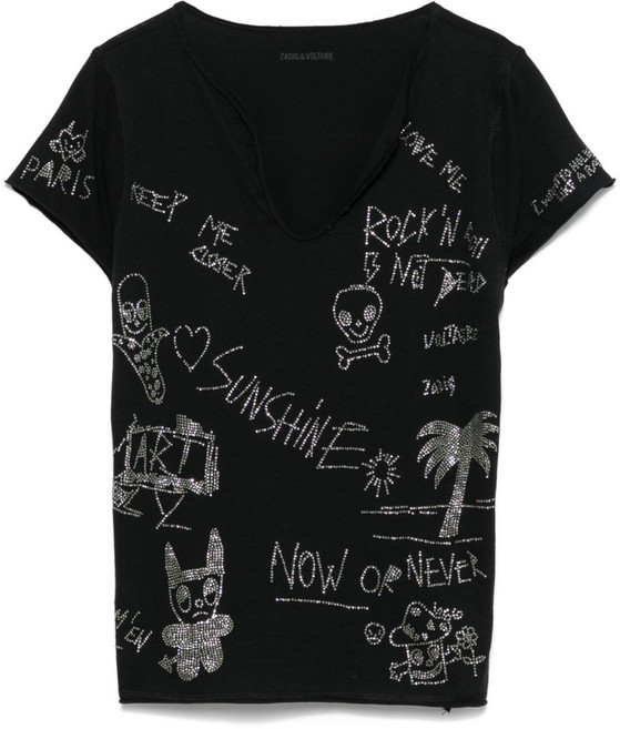 쟈딕앤볼테르 크리스털 장식 티셔츠