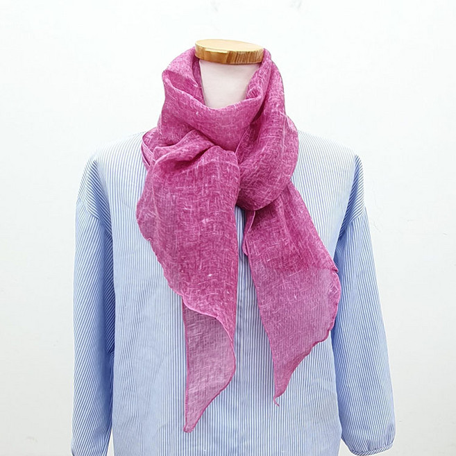 마 린넨 사각 스카프 간절기 봄 여름 가을 여성 단색 무지 롱