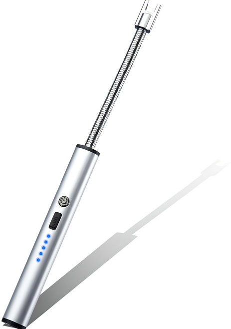 노바리빙 다용도 플라즈마 USB 충전식 전기 라이터 플렉시블, 실버, 1개