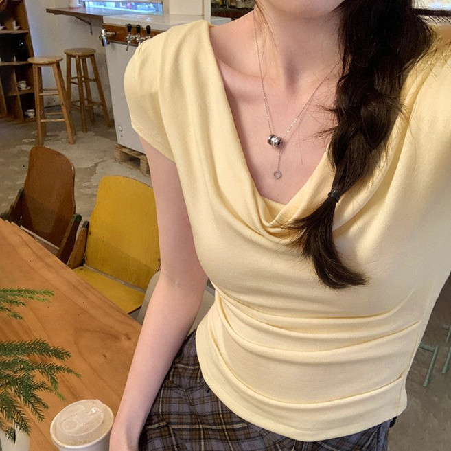 Asure 여성티셔츠 드레이프 반팔티 데일리룩