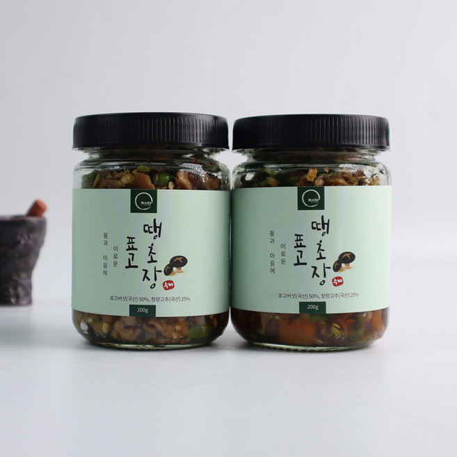 유기농 표고버섯으로 만든 표고땡초장, 200g, 2개