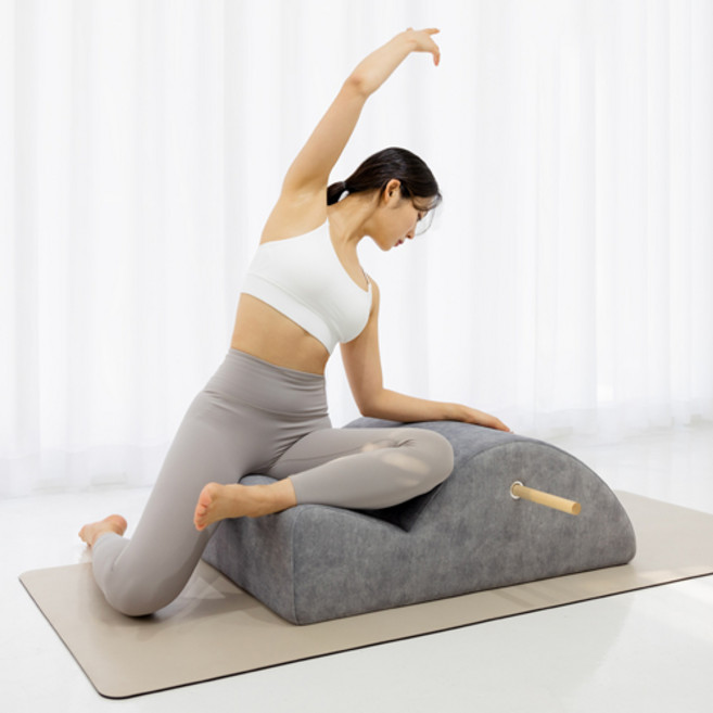 국내제작 필라테스 기구 스파인코렉터 허리 스트레칭 요가, 크림 베이지, 1개