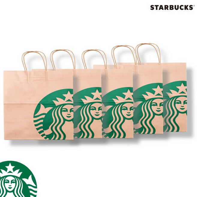 스타벅스 오리지널 쇼핑백 (대), 기본, 5개