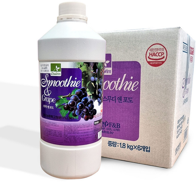 차그림 스무디 앤 포도 1.8kg, 6개