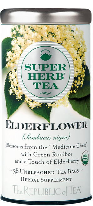 The Republic of Tea — 유기농 엘더플라워 슈퍼허브 차 틴 36개 허브차 백 천연 무카페인, 1개, 1개입
