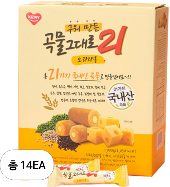 곡물그대로21 구워만든 스낵 오리지널, 14개, 1kg