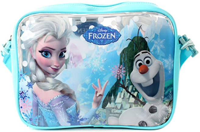 겨울왕국 사각어깨걸이 비치백 _ 도트 / 스카이 수영가방 어린이 가방 크로스백