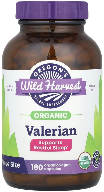 Oregon's Wild Harvest 유기농 발레리안 900mg 베지 캡슐 180정(캡슐 1정당 450mg), OregonsWildHarvest유기농발레리안900mg, 1개, 180정 - 쿠팡