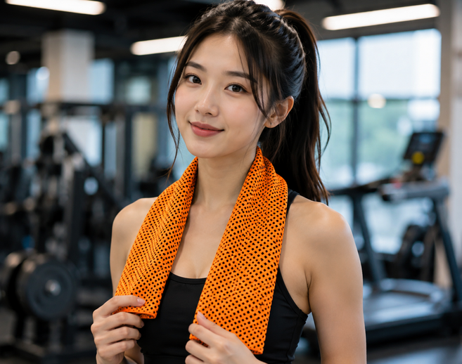 3초 냉각 아이스 쿨타올 얼음 냉감 스포츠타월 닿자마자 얼음찜질 쿨링 냉수건 끝판왕, 오렌지, 1개