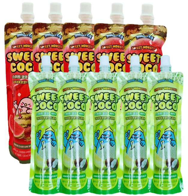 스위트코코 (멜론맛 + 수박맛) / 마시는 푸딩, 5세트, 240ml