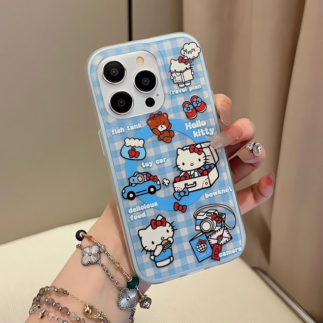 아이폰 17 16 15 프로 프로맥스 맥세이프 낙상 방지 핸드폰케이스 체크 고양이