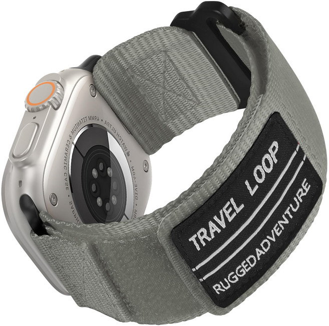 Fegwilde 애플워치 울트라1/2/3 호환 옥외 나일론 벨크로 트레일 루프 스포츠 스트랩 49/46/45/44/42mm 11 10 9 8 7 6 5 4 3 SE1/2/3 밴드, 그레이