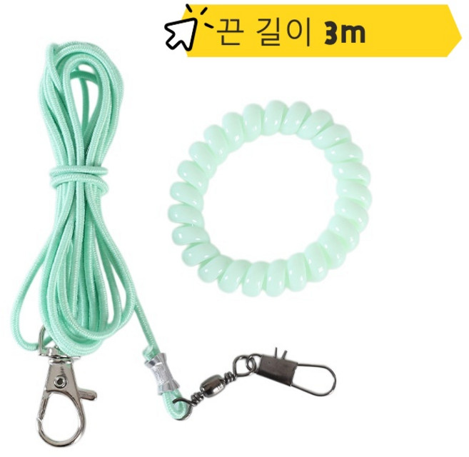 앵무새 비행줄 외출용 휴대용 안전 줄 호랑이앵무 모란앵무 현봉앵무용, 1개, 그린6번 발찌