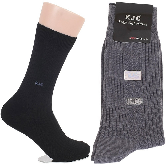 국내생산 KJC 국제 남성 신사 비즈니스 정장 링크스 고급 면 중목 장목 양말 5족 세트