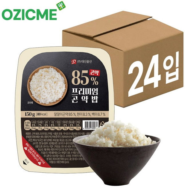 (오직미)곤약 85% 프리미엄곤약밥 150gx12개/24개 80kcal 밥맛 그대로 한끼 대신곤약, 150g, 24개