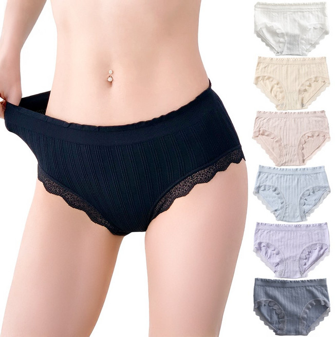 꿀쥬 여성 데일리 레이스 프리사이즈 팬티 7p