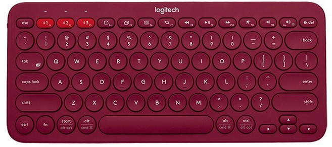 로지텍 K380 무선 키보드, 레드, 텐키리스