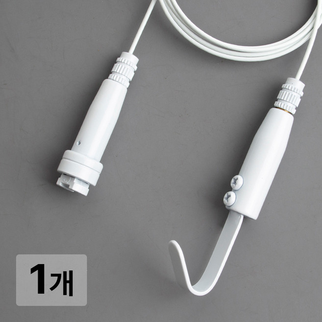 [철물인] 액자걸이 기본원터치 대 6kg용 화이트 - 간편레일 천장용, 1개, 와이어2미터-화이트