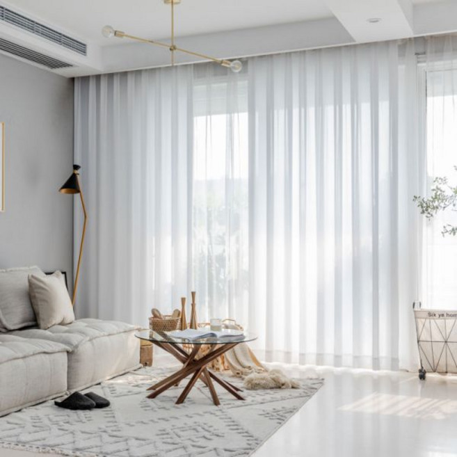 사라하우스 비침없는 도톰차르르 화이트 쉬폰커튼 핀형 속커튼