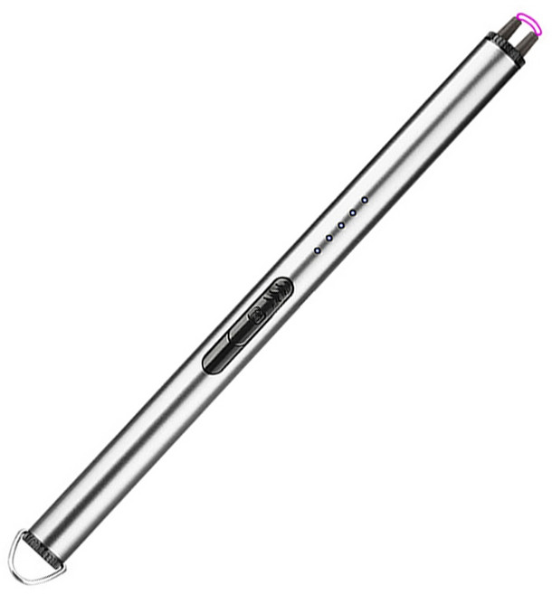 USB充電電弧脈衝點火器 防風打火機, 1個, 銀色【附USB充電線】, 銀色