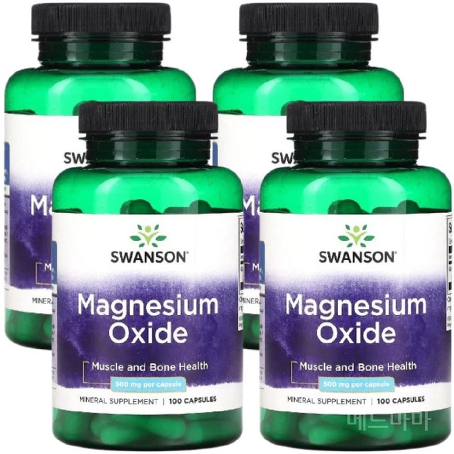 스완슨 산화 마그네슘 마그네시움 magnesium oxide 500mg 100정 4개 - 쿠팡