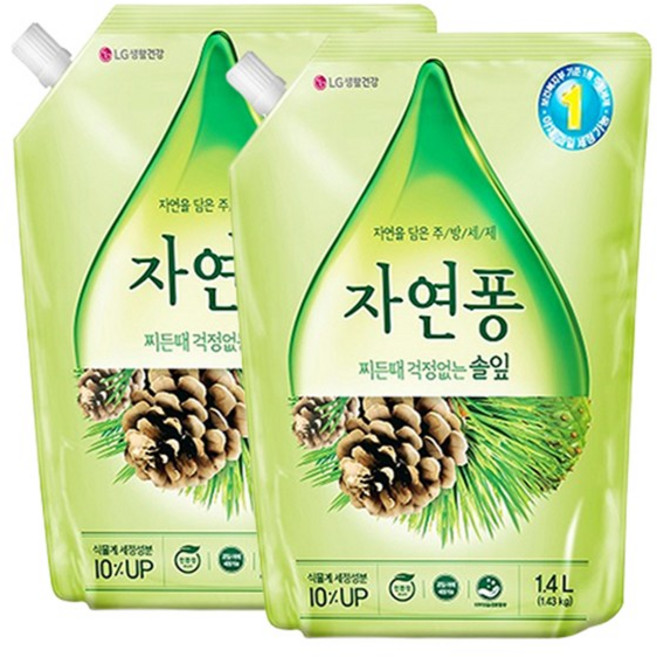 자연퐁 1.4L 주방세제 리필용 솔잎 오렌지 택1, 02.자연퐁 오렌지 1.4L 리필용 X 2, 2개