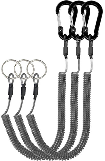 YGG 여행용 핸드폰 스트랩 도난방지 스프링 최대길이 1.5m, 3개, 블랙