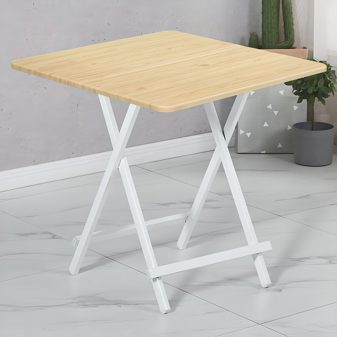가구느낌 홈 접이식 정사각 테이블, 네추럴화이트