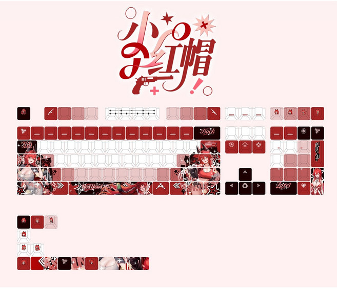 TSA 승리의 여신 니케 레드 후드 오면승화 PBT 체리 122키캡, 정각, 레드후드