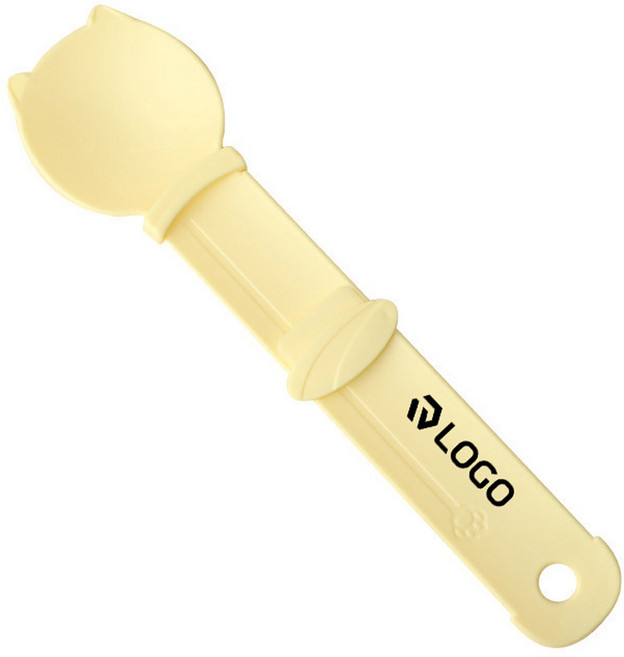고양이 판촉물 츄르짜개 퍼펙트 고양이 츄르스푼 숟가락 인쇄 제작, 옐로우