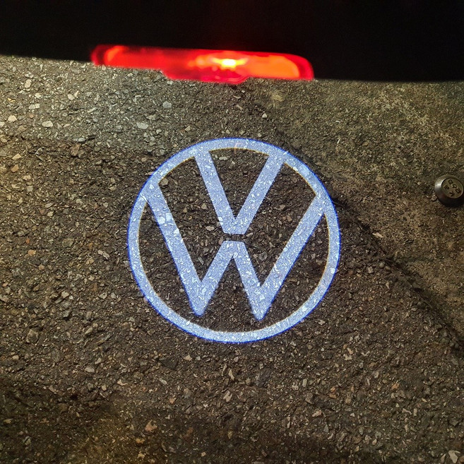 폭스바겐 전차종 유리렌즈 신형 도어램프, 옵션1 신형도어램프 신형로고