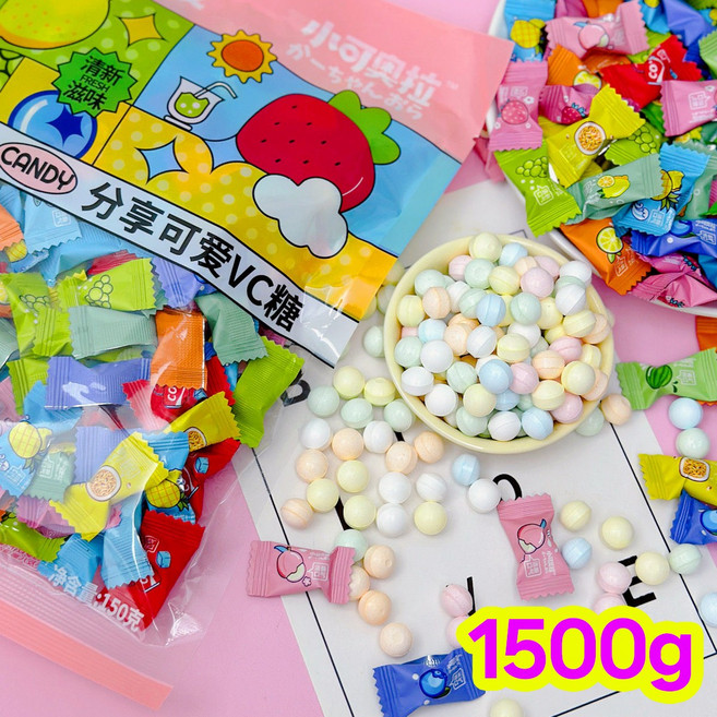 샤오커오라 민트향 무설탕 비타민C 과일 믹스 캔디 베트남 비타팝스 사탕 정품 빠른출고, 1개, 1.5kg