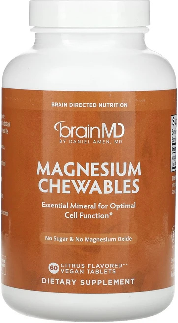 BrainMD 마그네슘 츄어블 감귤류 150mg 비건 정제 60정, BrainMD마그네슘츄어블감귤류150mg비건정제60정, 1개 - 쿠팡
