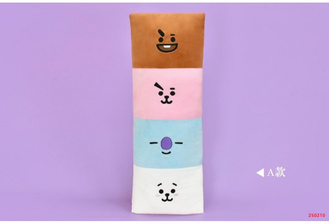 BT21 雙人枕 長抱枕 正版授權 宇宙明星TATA VAN 長條枕 BT星球, 18吋A款-疊疊樂長枕