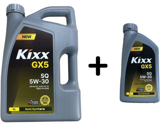 KIXX GX5 5W30 SQ 4L 1개 + 1L 1개, 5L, KIXX GX5 5W30_4L 1개 +1L 1개