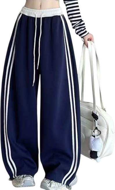 Makone 여성 하이웨이스트 와이드 캐주얼 나이프 트레이닝 팬츠