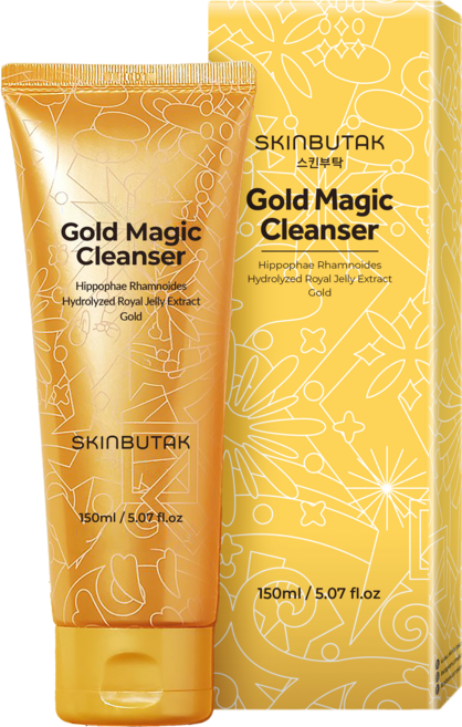 스킨부탁 골드매직클렌저 약산성 마일드 저자극 세안제 클렌징폼 피지까지 말끔 모공 저자극 당김없는 촉촉한 클렌저 pH5.9, 150ml, 1개