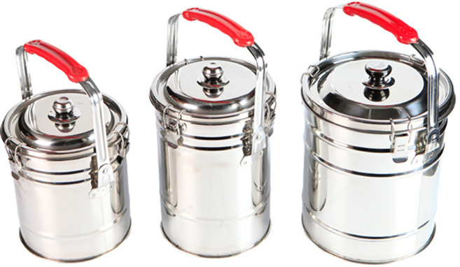 스텐 미니 이중국통 보온 보냉 배달용기 잠금 육수통, 중, 1개