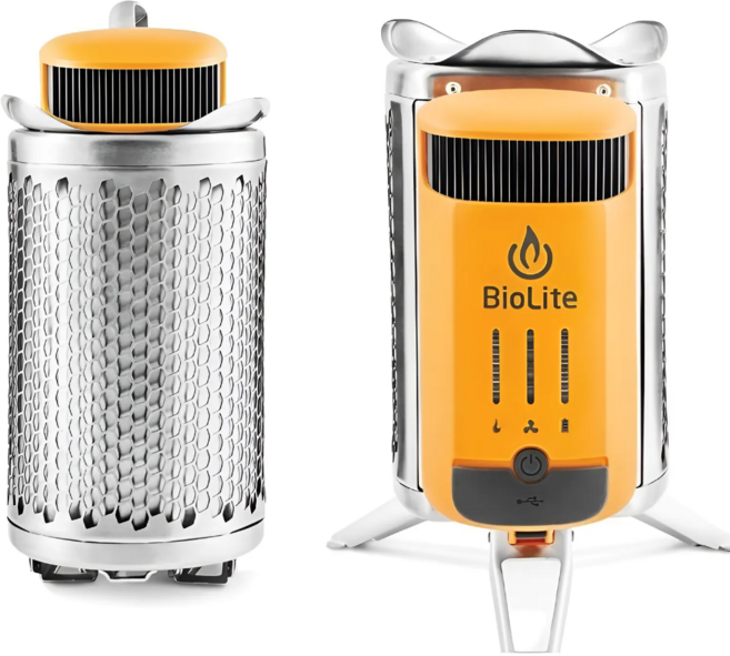 BioLite 캠프스토브2+ 자가발전 무연 화목 난로 3200mAh 보조배터리 겸용, 1개, 본체 세트 (FlexLight 조명 포함)